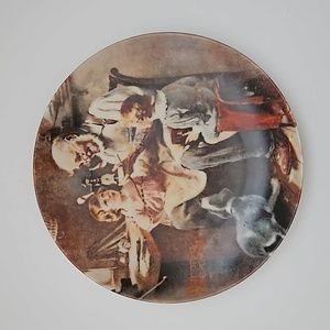 Edwin M Knowles China Co. The Toy Maker Norman Rockwell Porcelain Plate